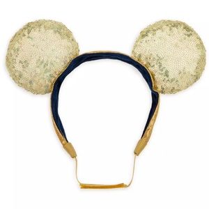 Minnie Mouse Gold Sequin Ears Headband with Strap